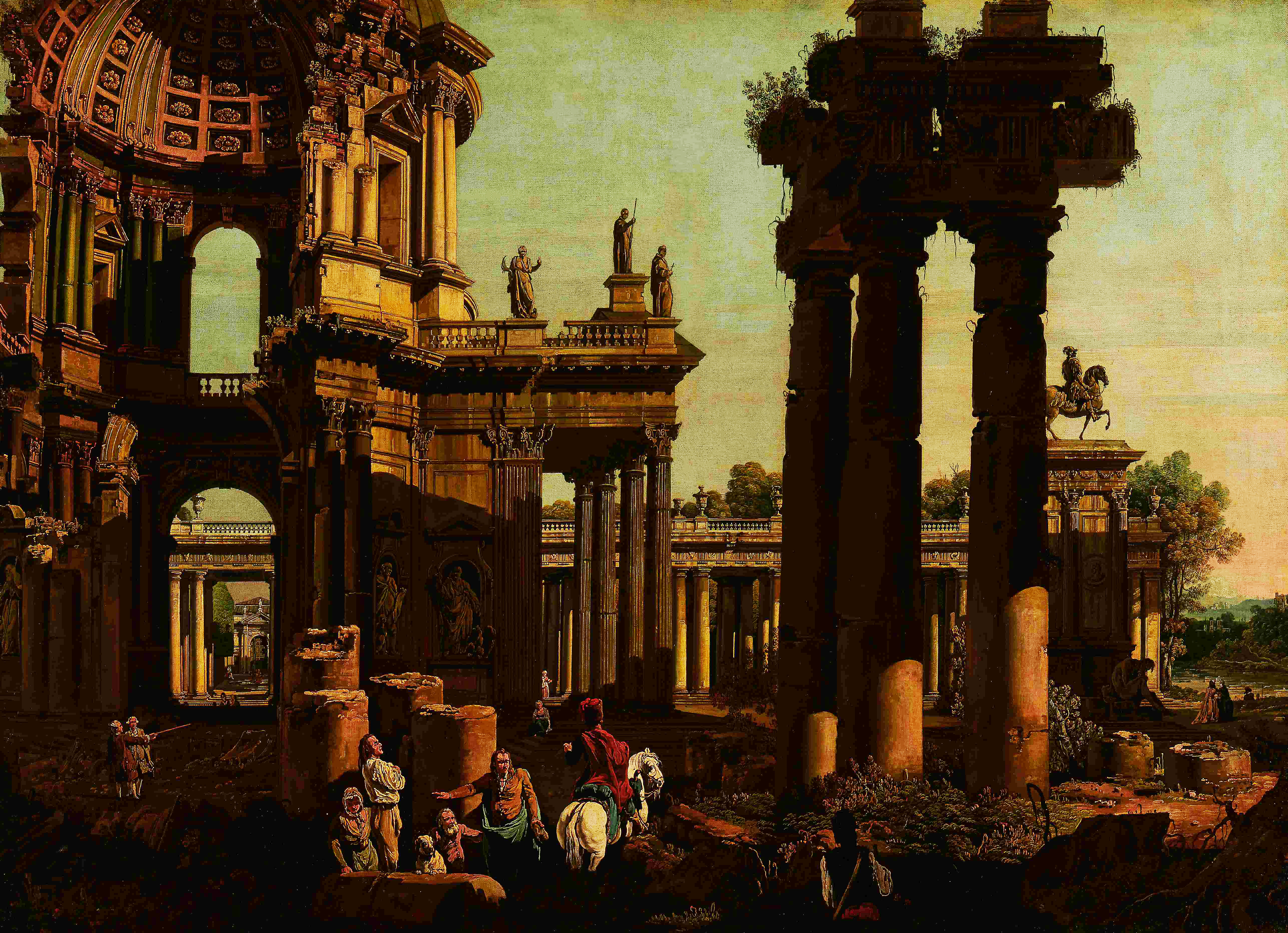 Capriccio architektoniczne z ruinami świątyni, Bernardo Bellotto