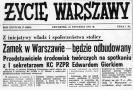 Pierwsza strona "Życia Warszawy" z informacją o decyzji BP KZ PZPR