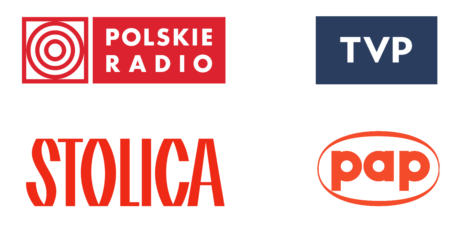 Logotypy TVP, Polskiego Radia, Stolicy i PAP