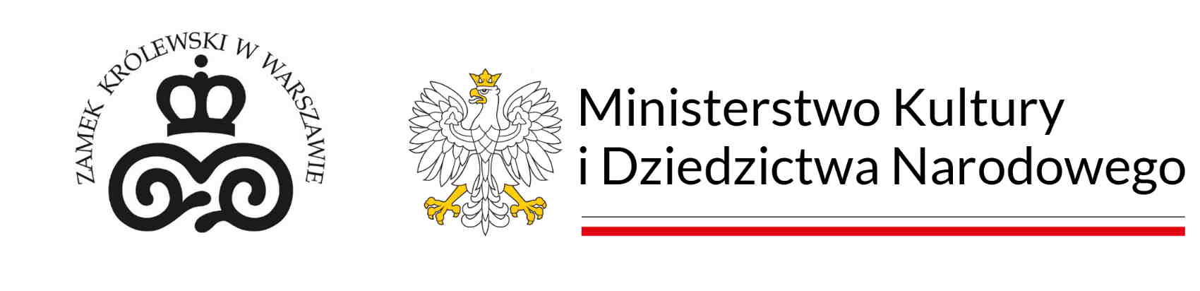 Logotypy Zamku Królewskiego w Warszawie i Ministerstwa Kultury i Dziedzictwa Narodowego