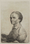 Self-Portrait with Palette, 1778, drypoint etching, paper