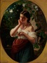 Cesare Fracassini (Rzym, 1838–1868, Rzym), "Dziewczyna z martwym ptakiem", 1861